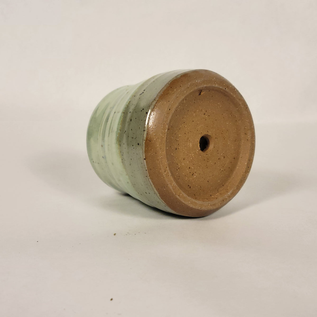 Green Two-Toned Pot (with Drainage Hole)
