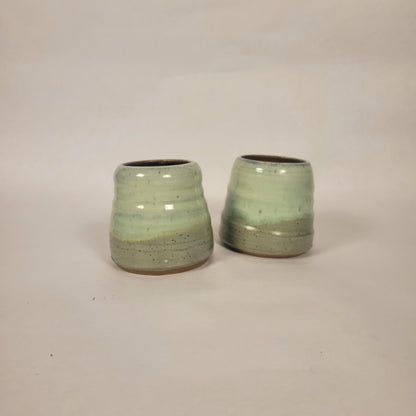 Green Two-Toned Pot (with Drainage Hole)