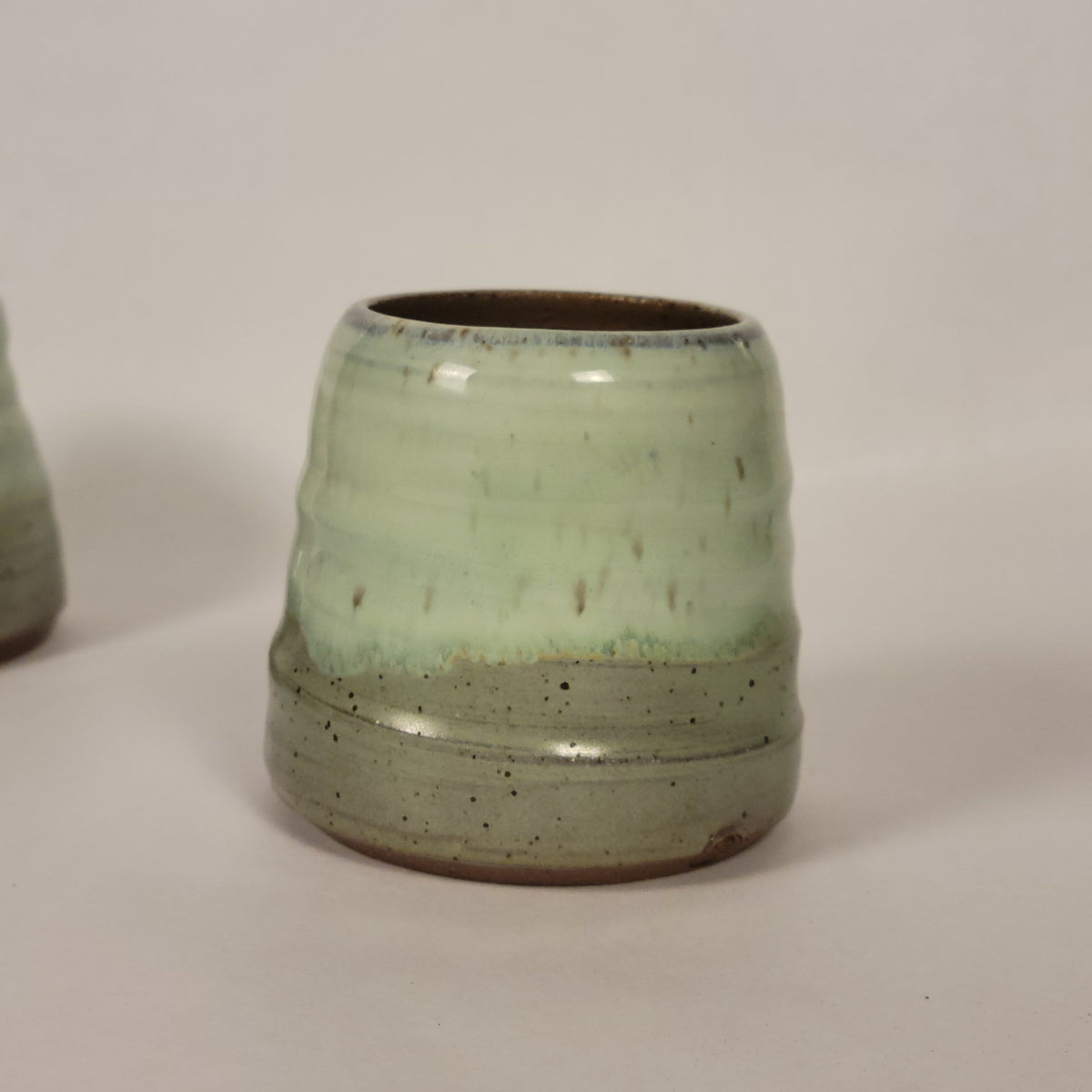 Green Two-Toned Pot (with Drainage Hole)