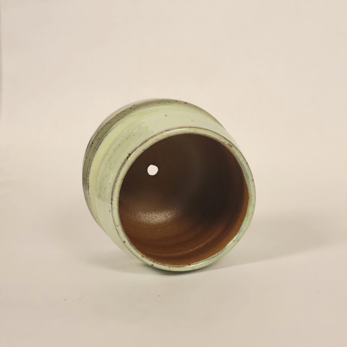 Green Two-Toned Pot (with Drainage Hole)