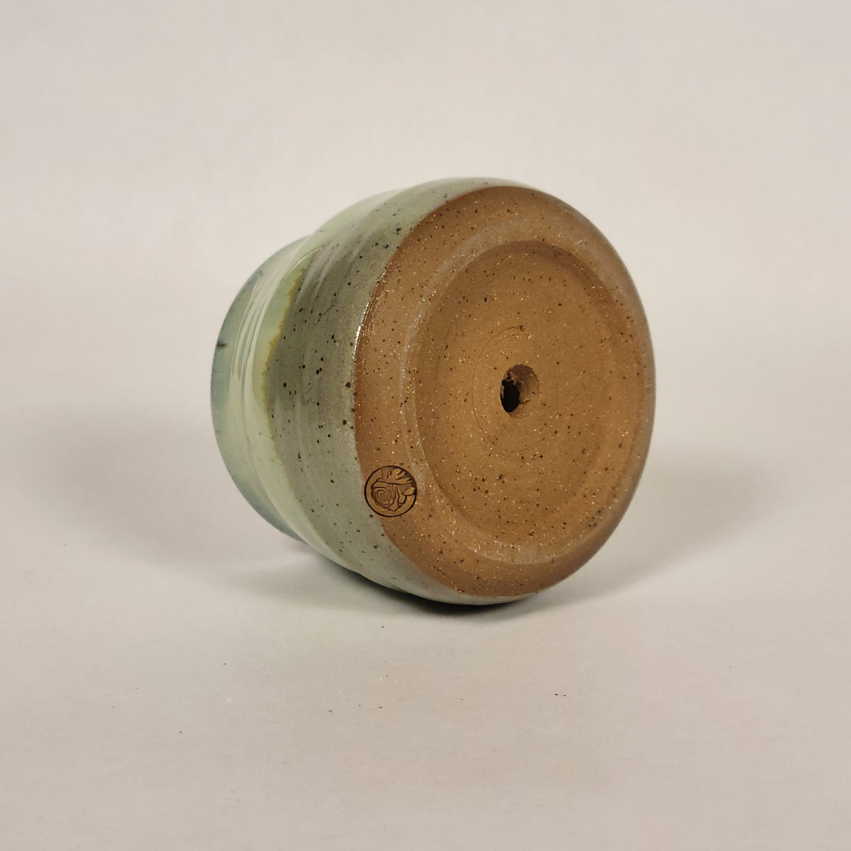 Green Two-Toned Pot (with Drainage Hole)