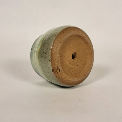 Green Two-Toned Pot (with Drainage Hole)