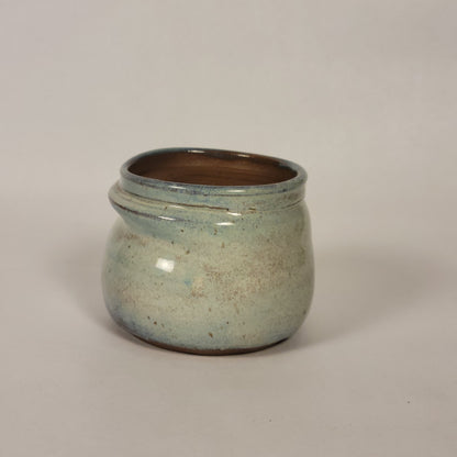 Blue Speckled Slumped Pot (With Drainage Hole)