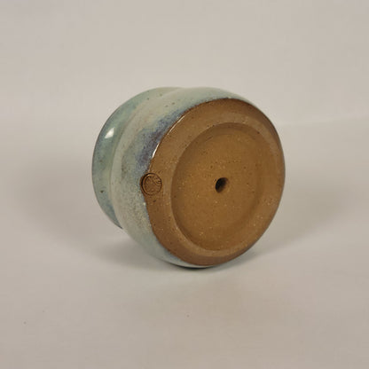 Blue Speckled Slumped Pot (With Drainage Hole)