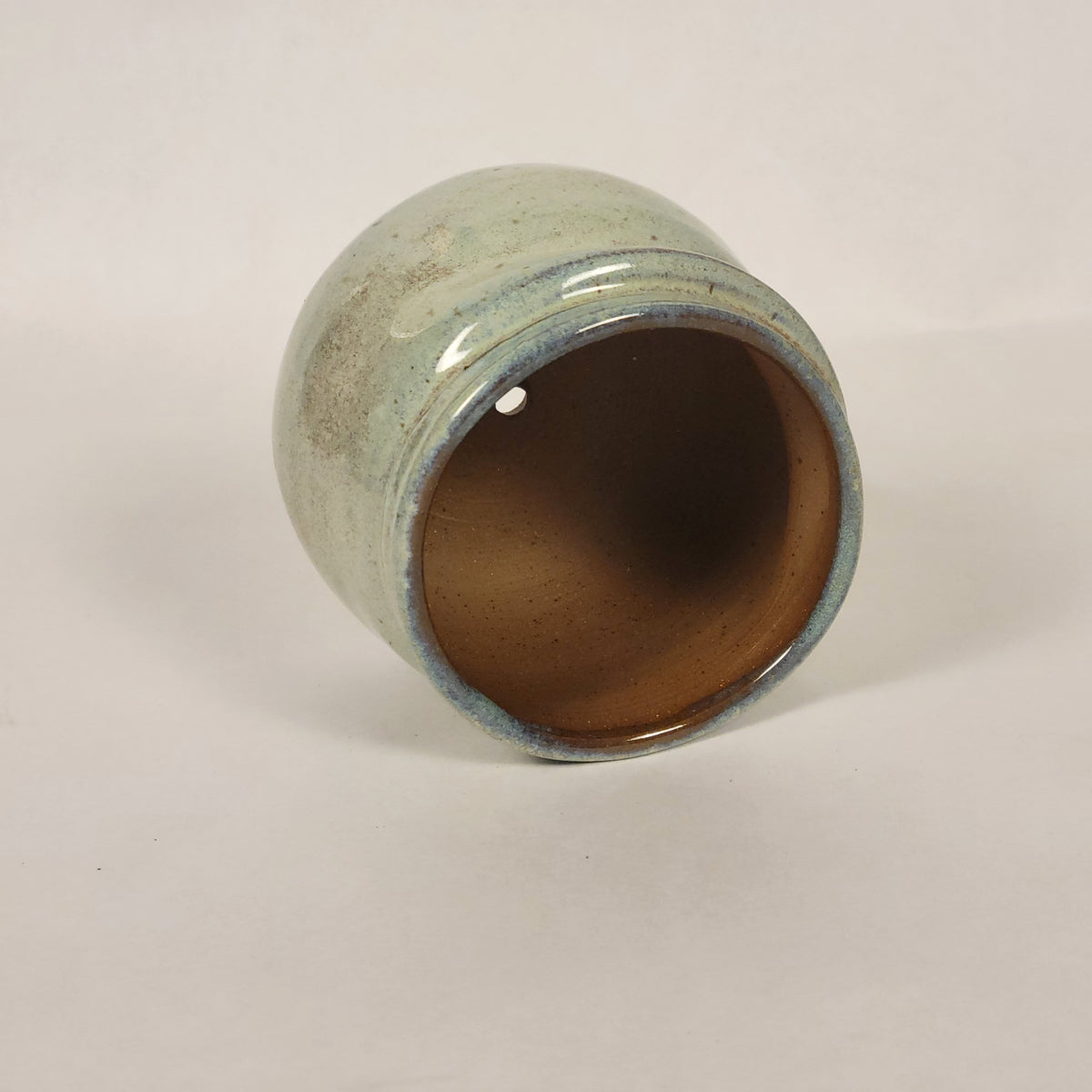 Blue Speckled Slumped Pot (With Drainage Hole)