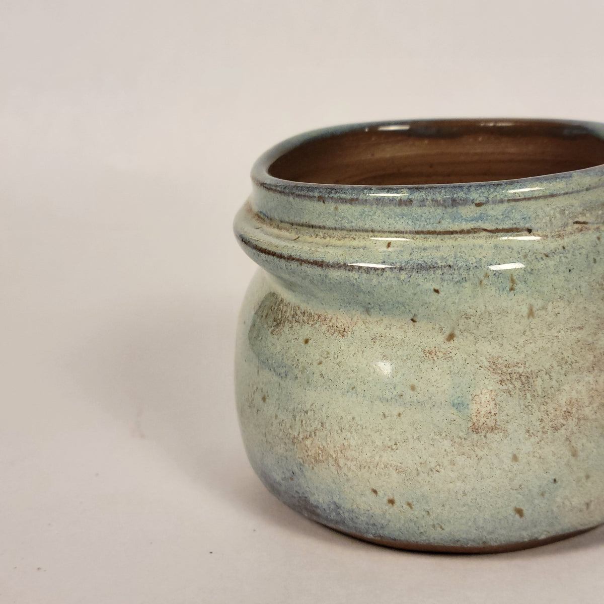 Blue Speckled Slumped Pot (With Drainage Hole)