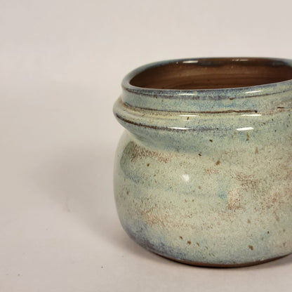 Blue Speckled Slumped Pot (With Drainage Hole)