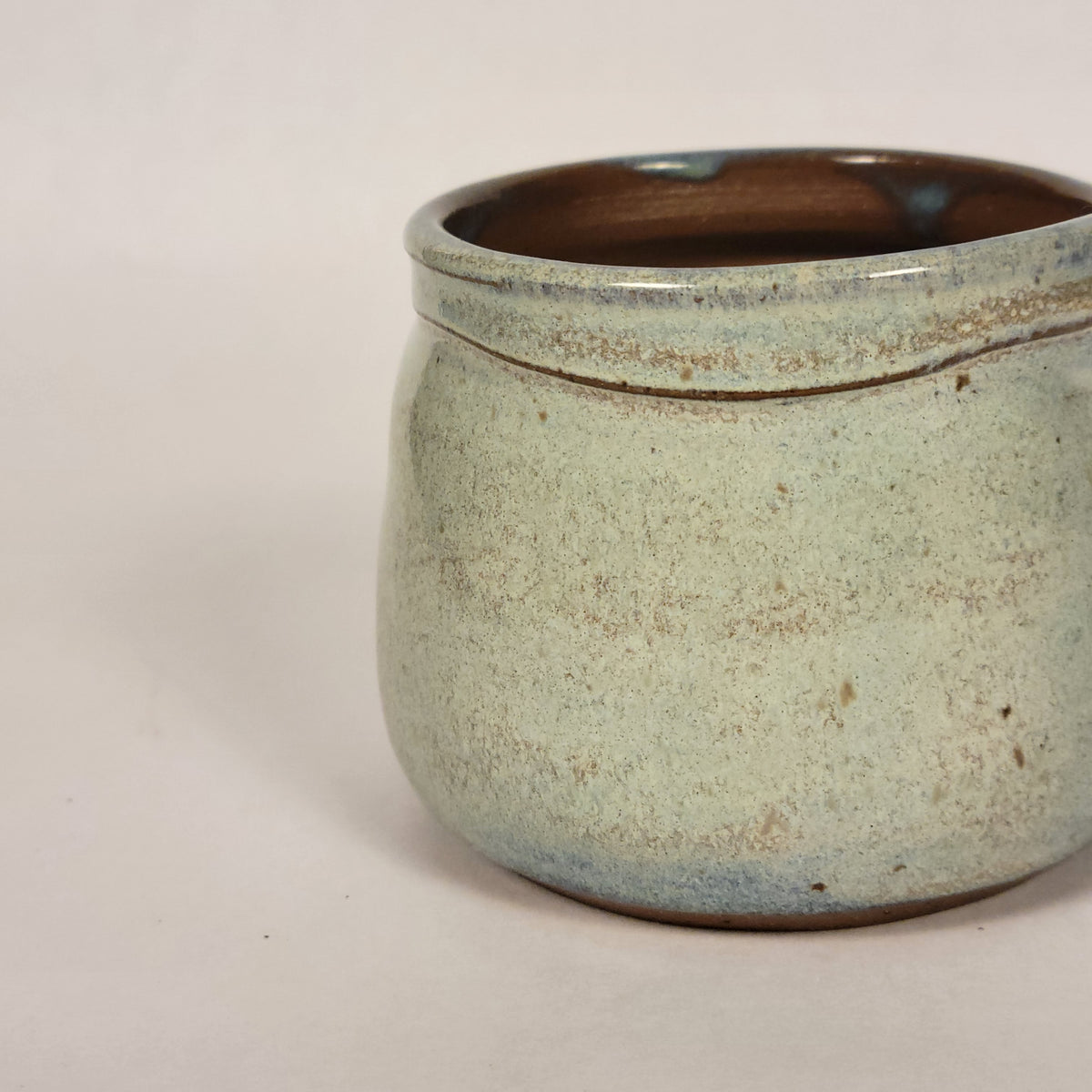 Blue Speckled Slumped Pot (With Drainage Hole)