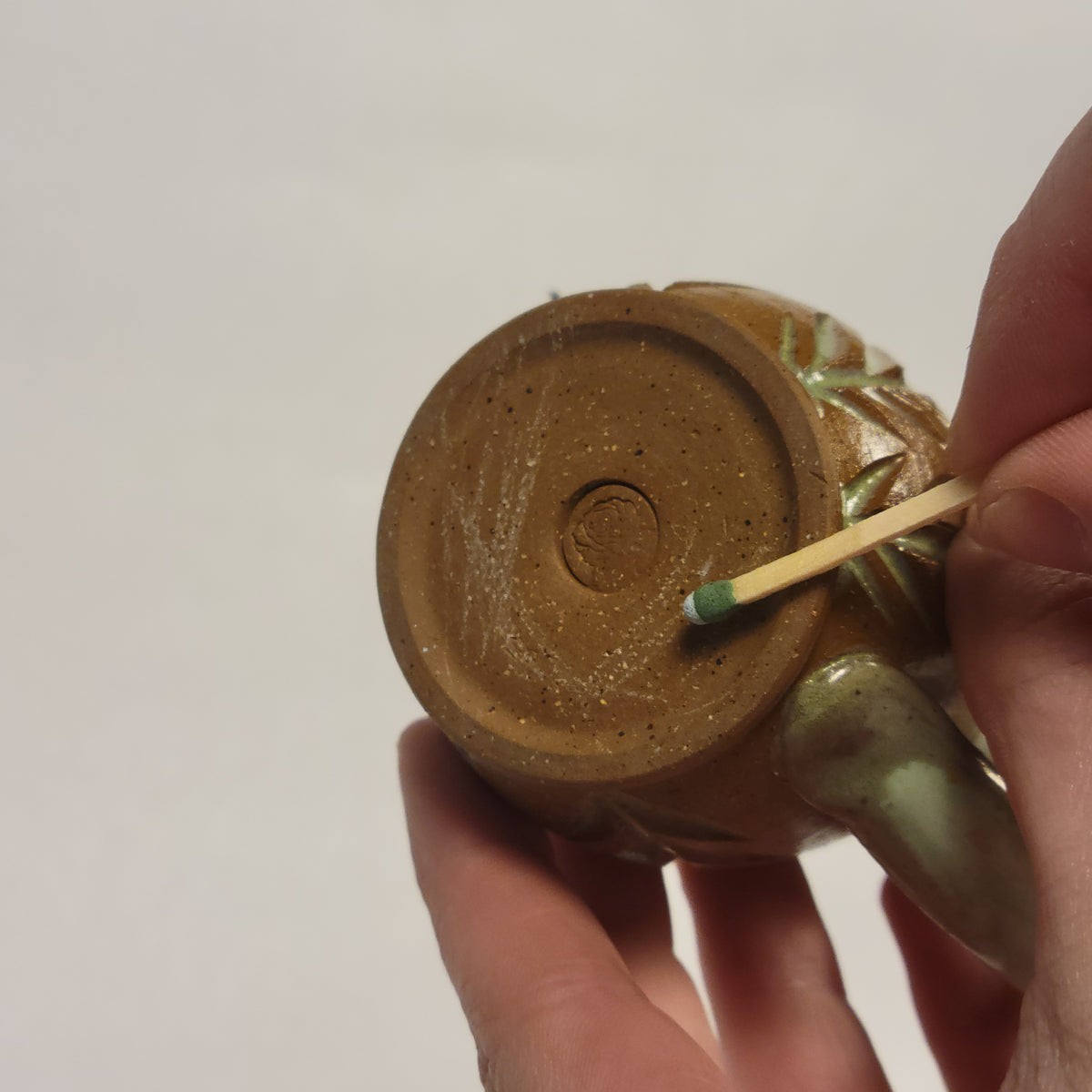 Raw clay and Sage Accents Candle Lighter