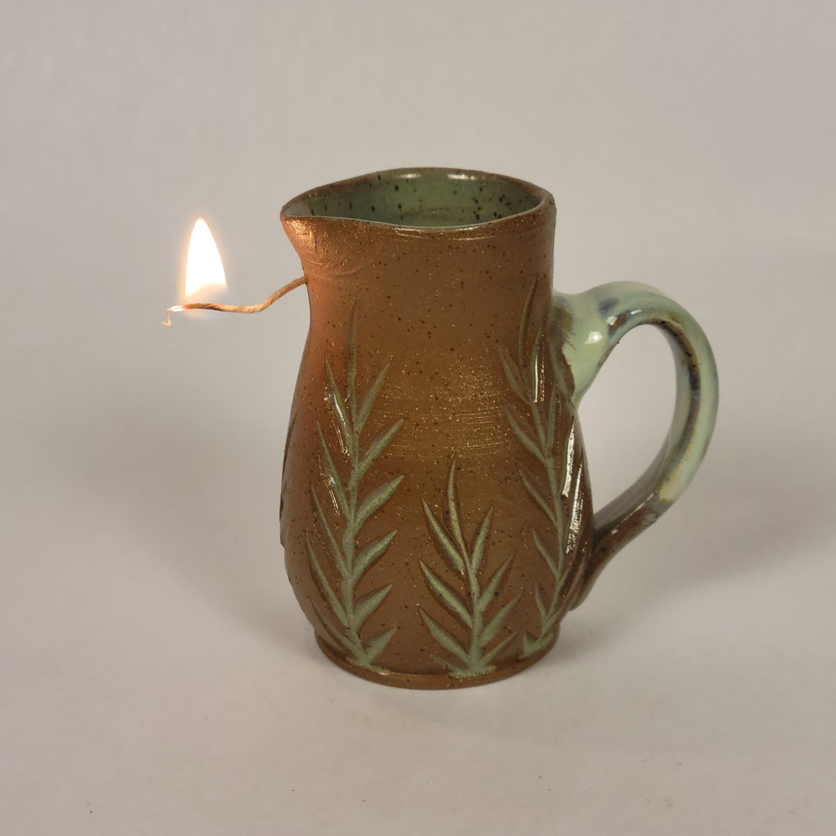 Raw clay and Sage Accents Candle Lighter