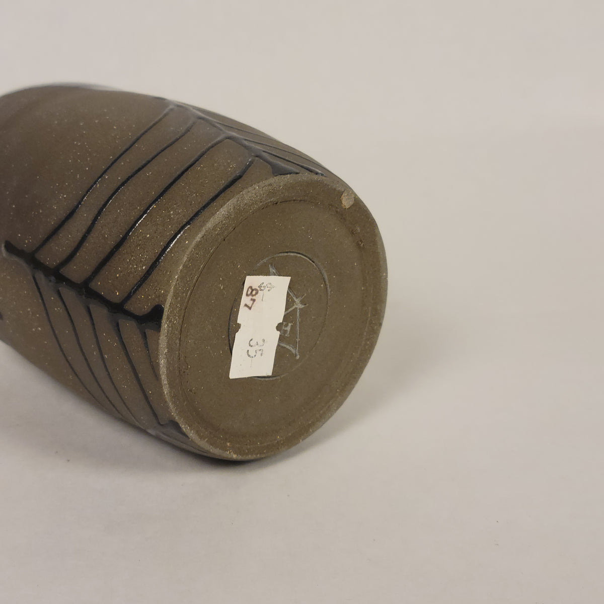 Black Glazed Jar with Cork