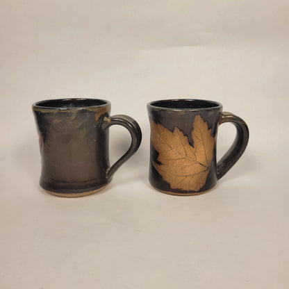 Brown with Stained Yellow Leaf Mug