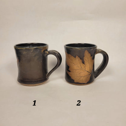 Brown with Stained Yellow Leaf Mug