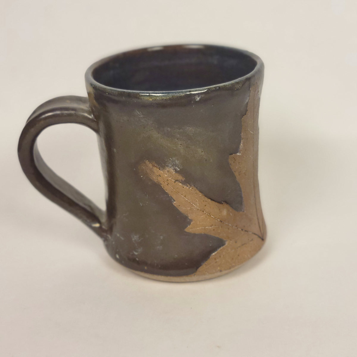 Brown with Stained Yellow Leaf Mug