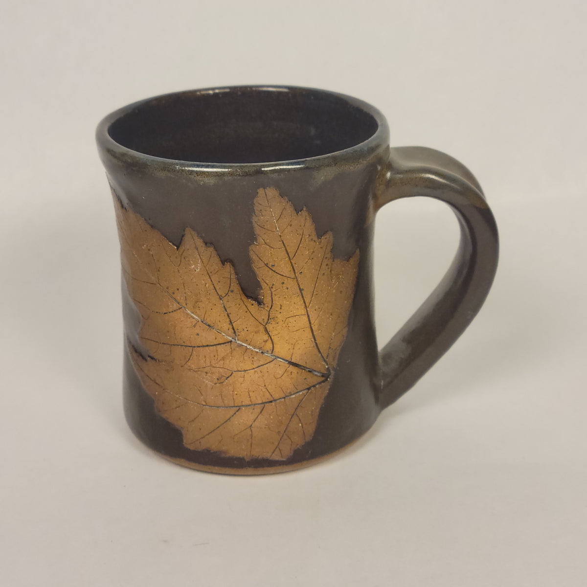 Brown with Stained Yellow Leaf Mug