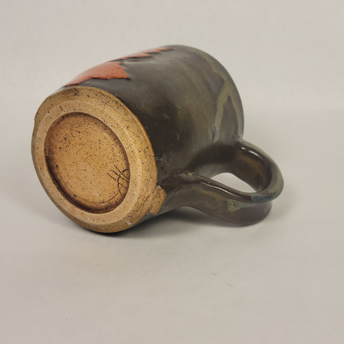 Brown with Glazed Orange Leaf Mug