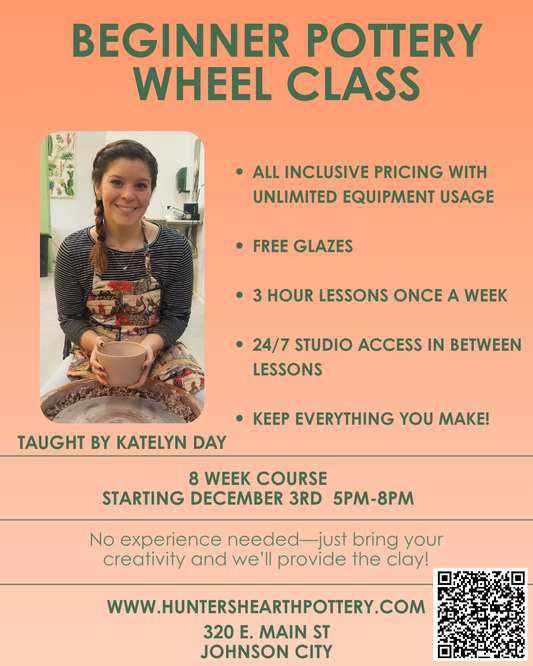 Beginner Pottery Wheel Throwing Course - Wednesday's at 5pm-8pm
