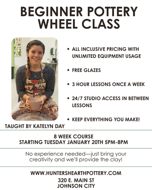 Beginner Pottery Wheel Throwing Course - Tuesday's at 5pm-8pm
