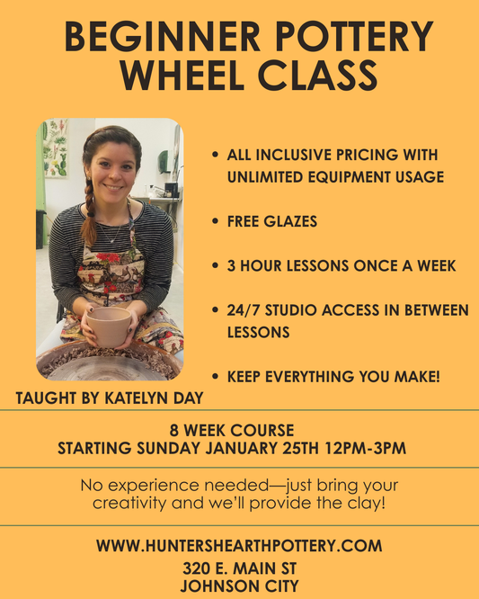 Beginner Pottery Wheel Throwing Course - Sunday's at 12pm-3pm
