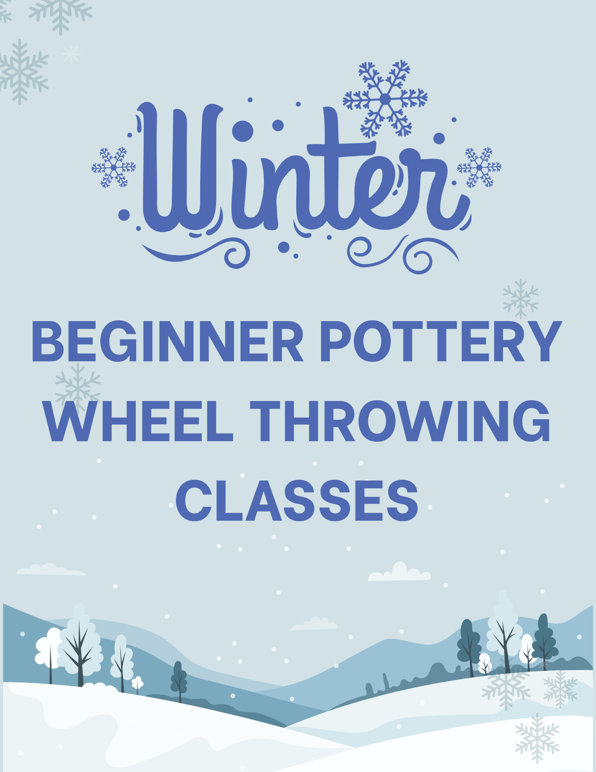 WINTER Beginner Pottery Throwing Wheel Classes