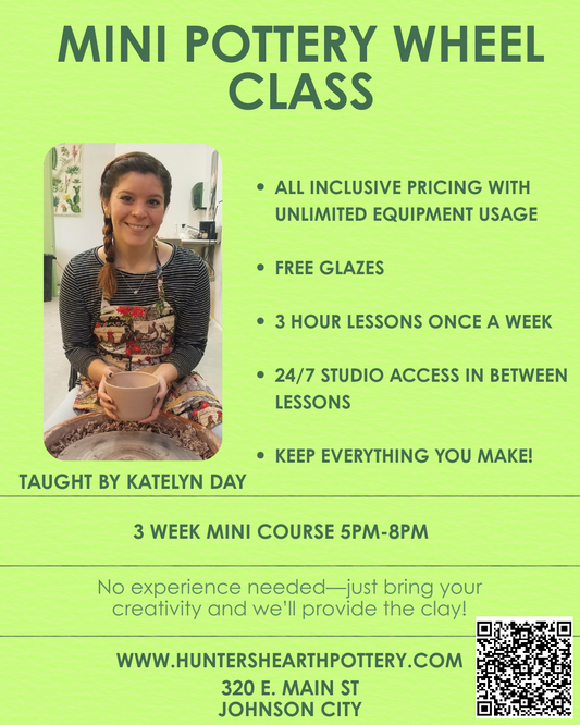 Beginner Pottery Throwing Mini Course - 3 Weeks long - Sunday's December 7th 5-8pm
